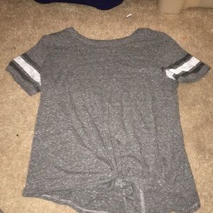Old Navy Large 10-12 tie up grey shirt